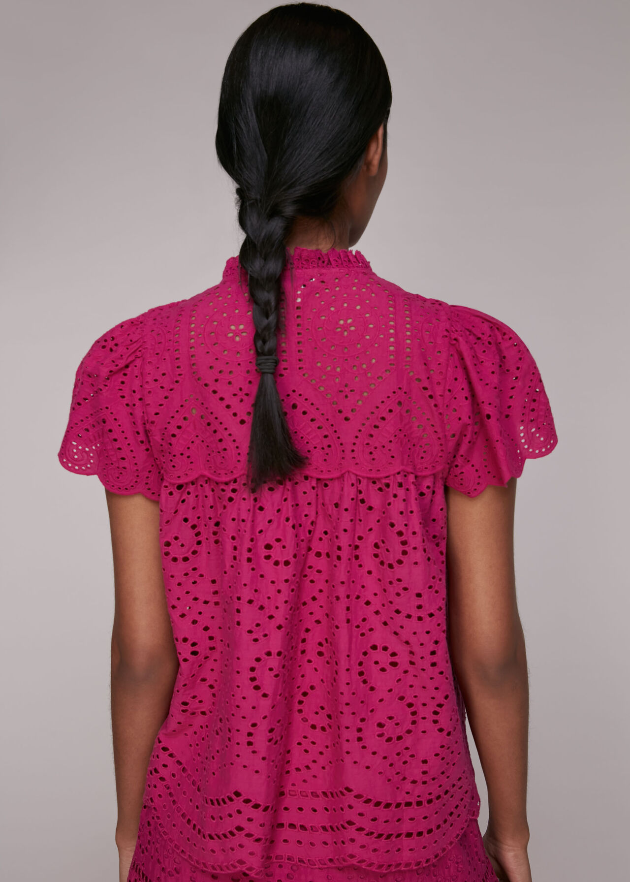 Bonnie Broderie Blouse Pink