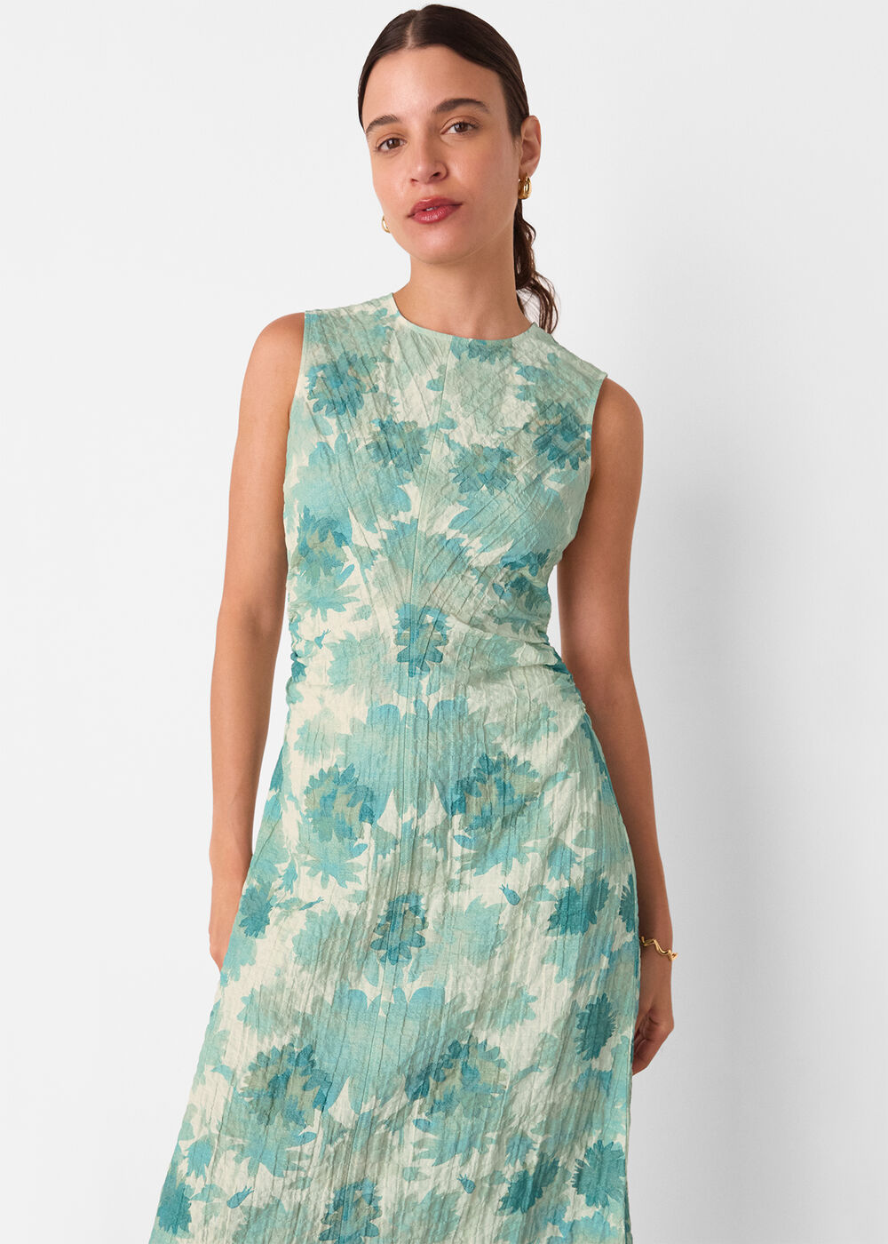 Floral Textured Midi Dress