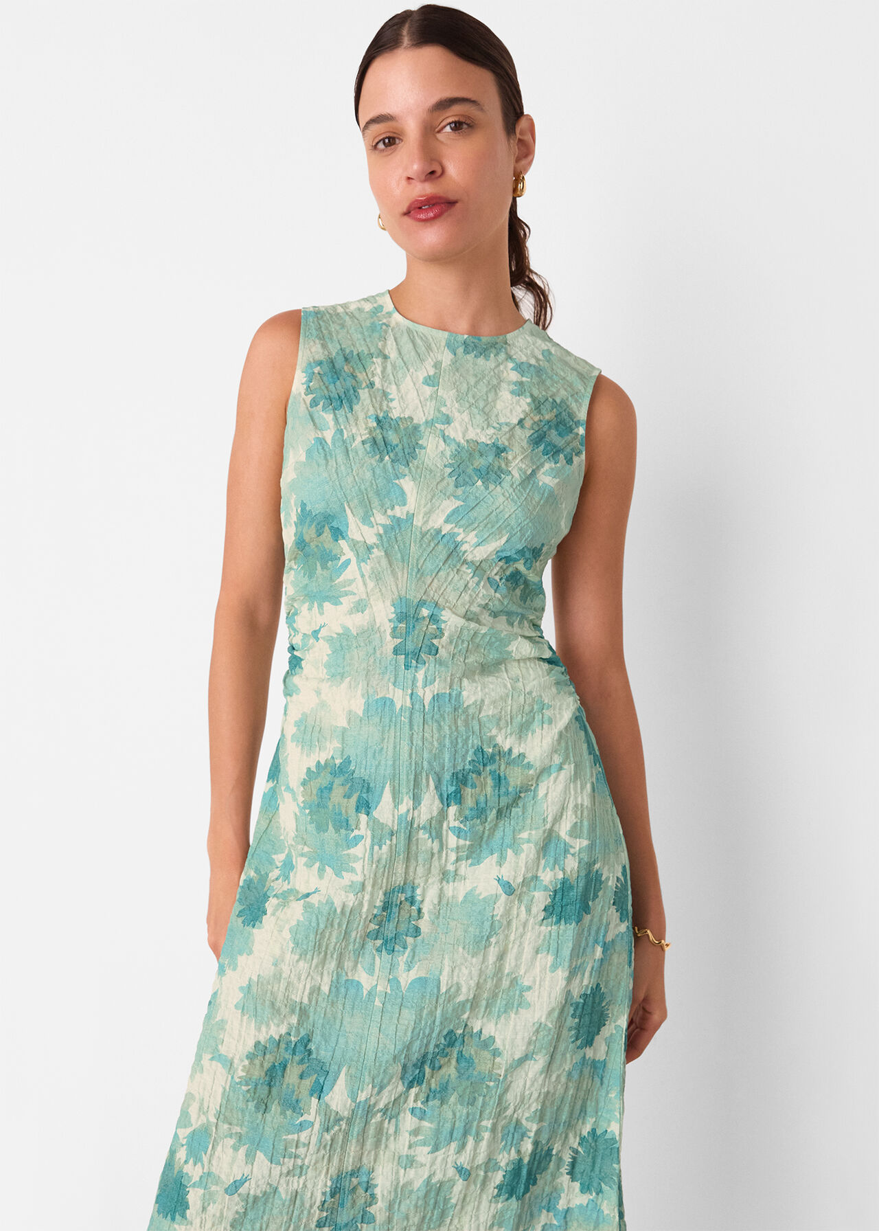 Floral Textured Midi Dress