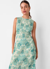 Floral Textured Midi Dress