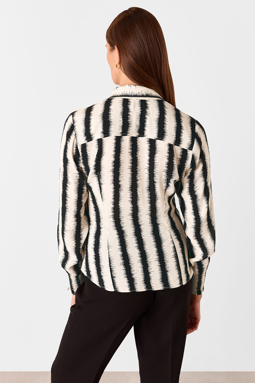 Ivory Hazy Stripe Fitted Shirt