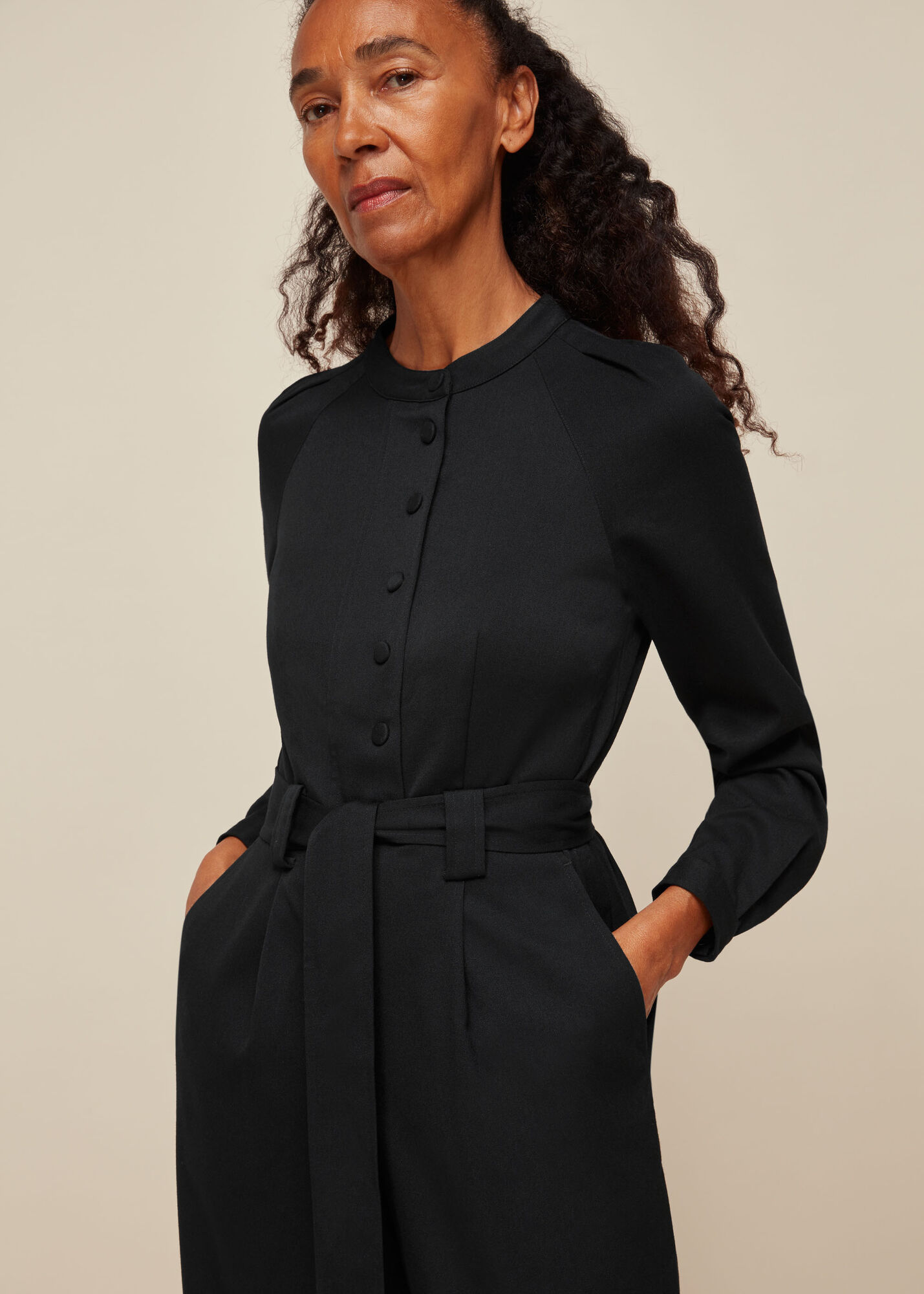 West Hollywood Front Tie Jumpsuit in Black main image 0