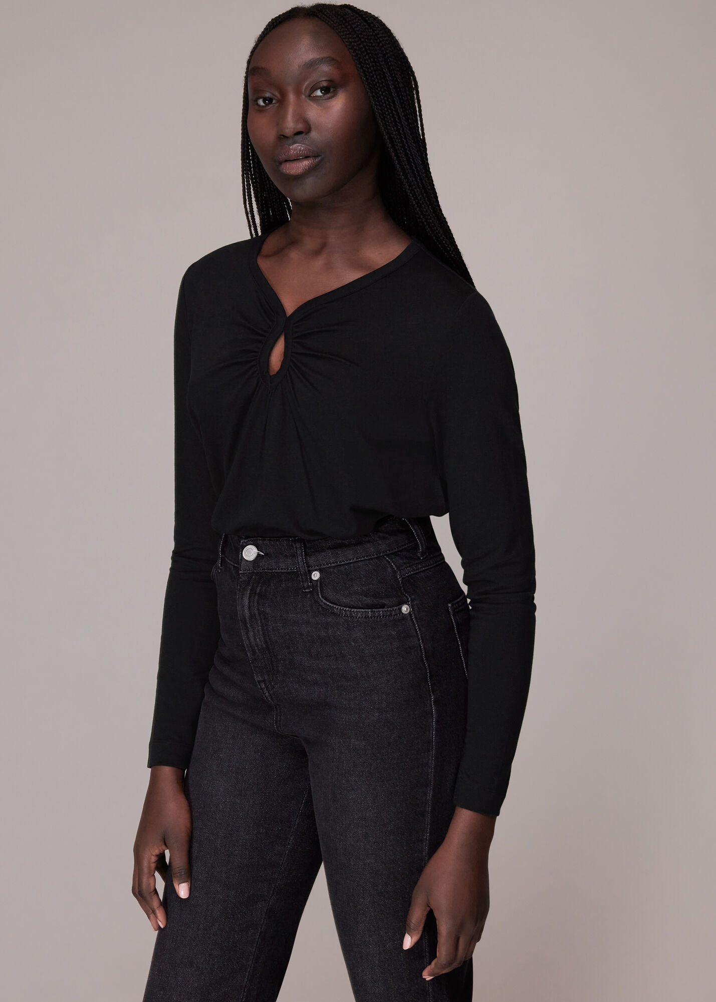 Long sleeve keyhole top 2025