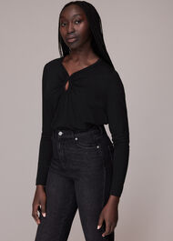 Long sleeve Keyhole Top
