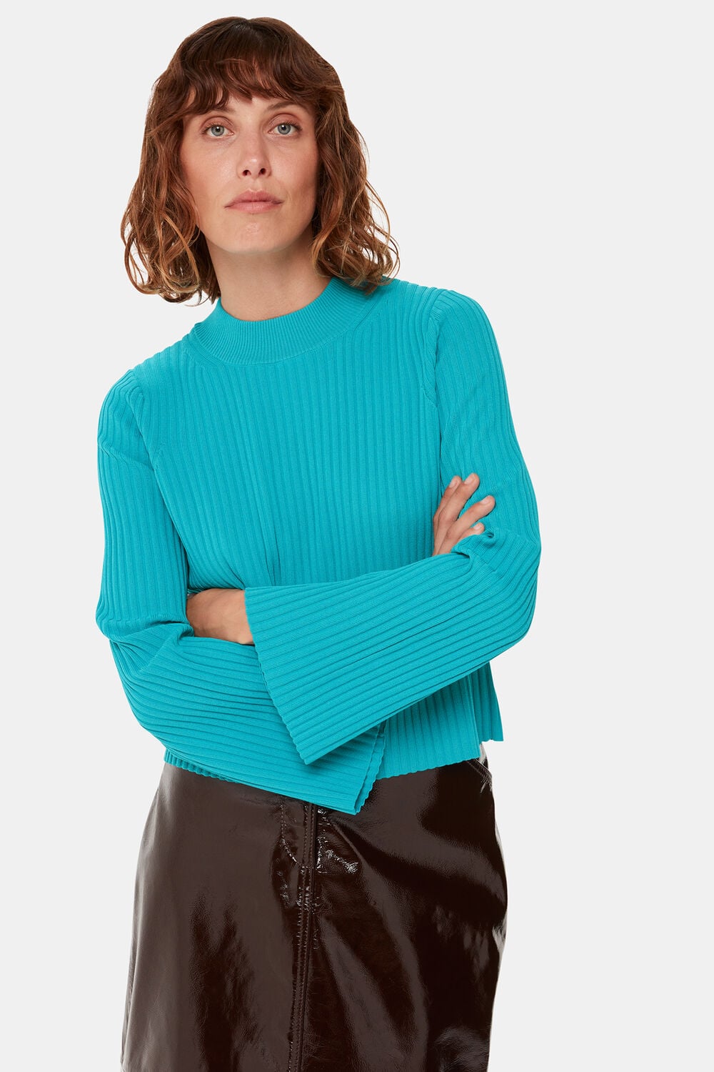 Turquoise Fluted Sleeve Tunic