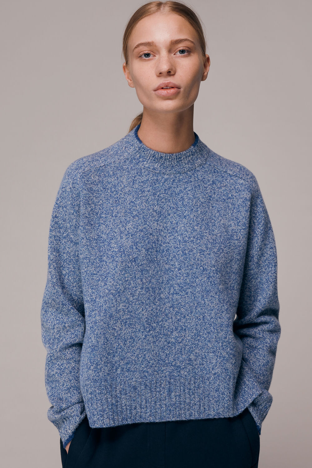 Funnel Neck Flecked Jumper