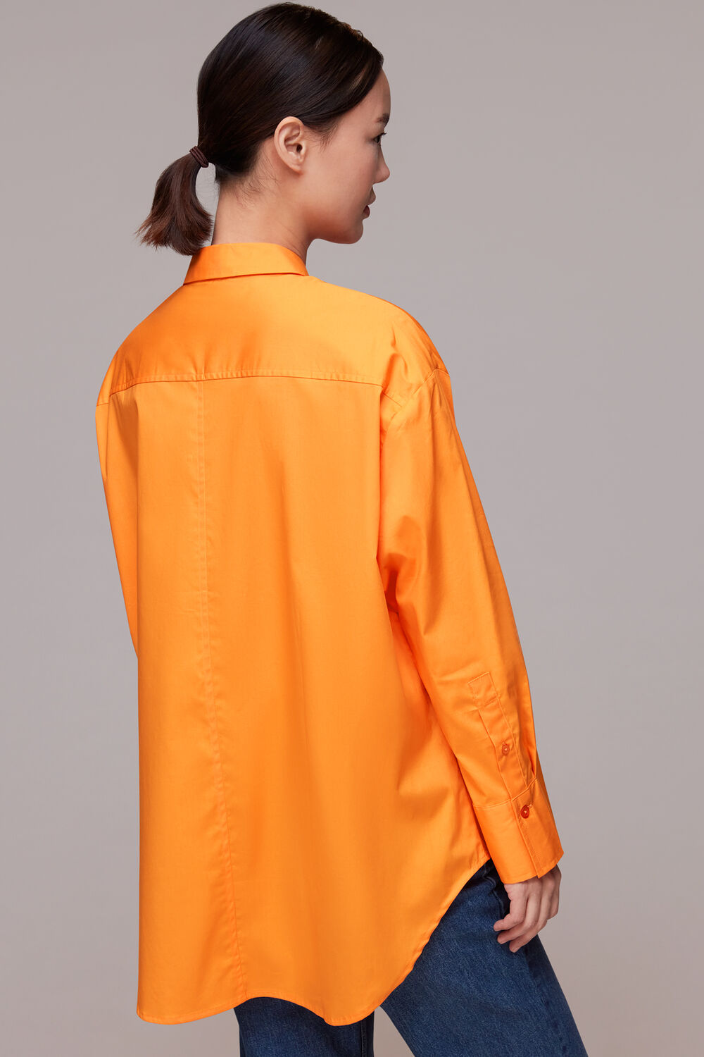 Orange Oversized Button Up Shirt