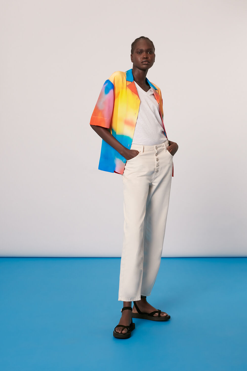 Rainbow Silk Bowling Shirt