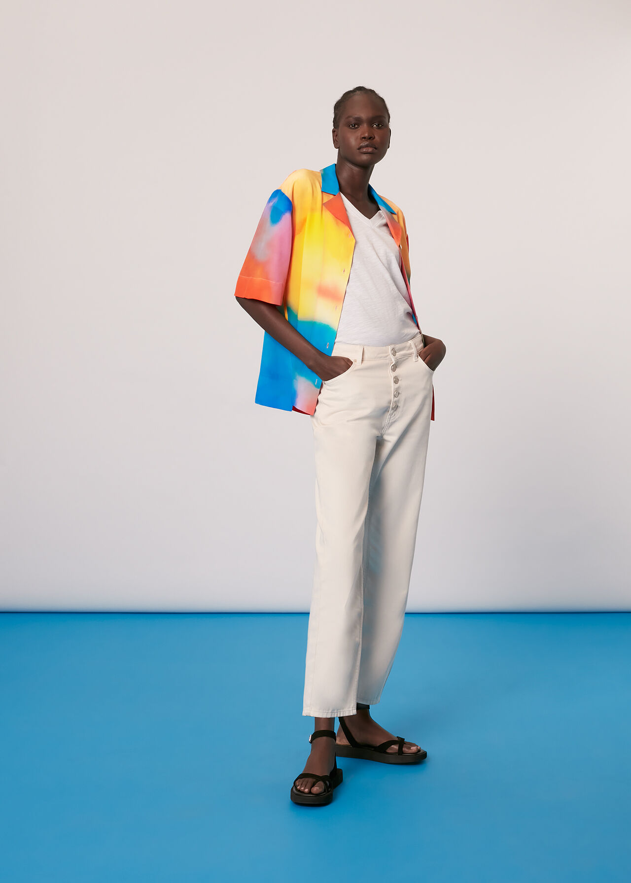 Rainbow Silk Bowling Shirt