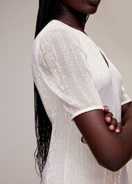Keyhole Sequin Midi Dress