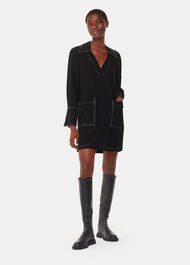 Topstitch Detail Shirt Dress