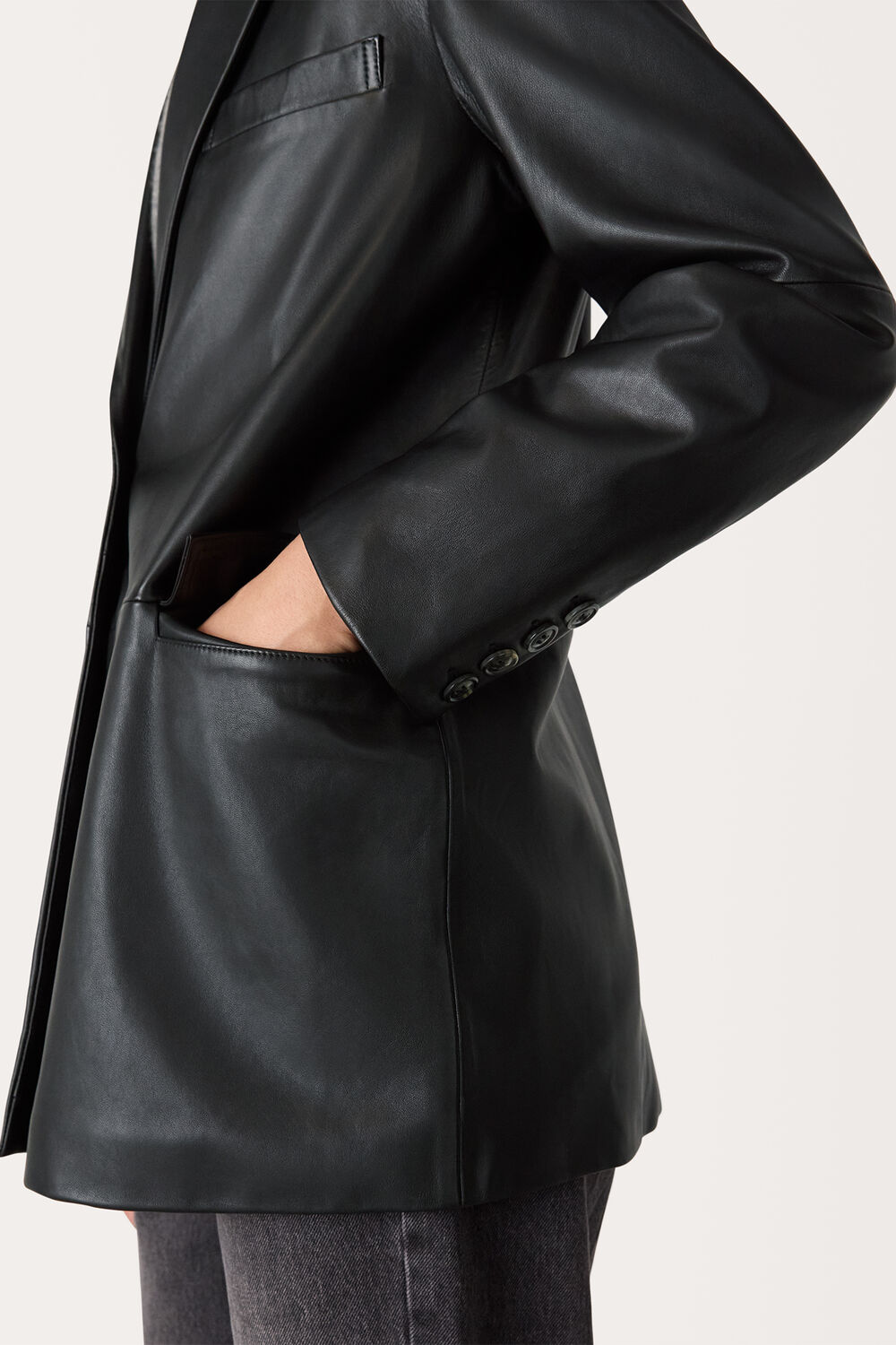 Stina Leather Blazer
