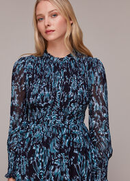 Wood Tiger Shirred Dress