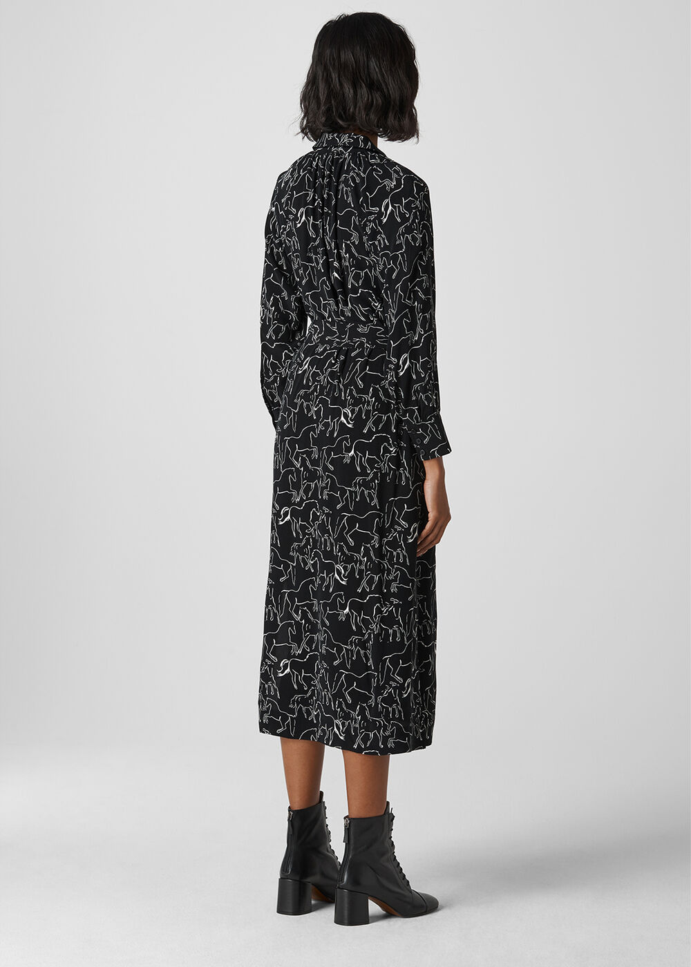 Stallion Print Shirt Dress