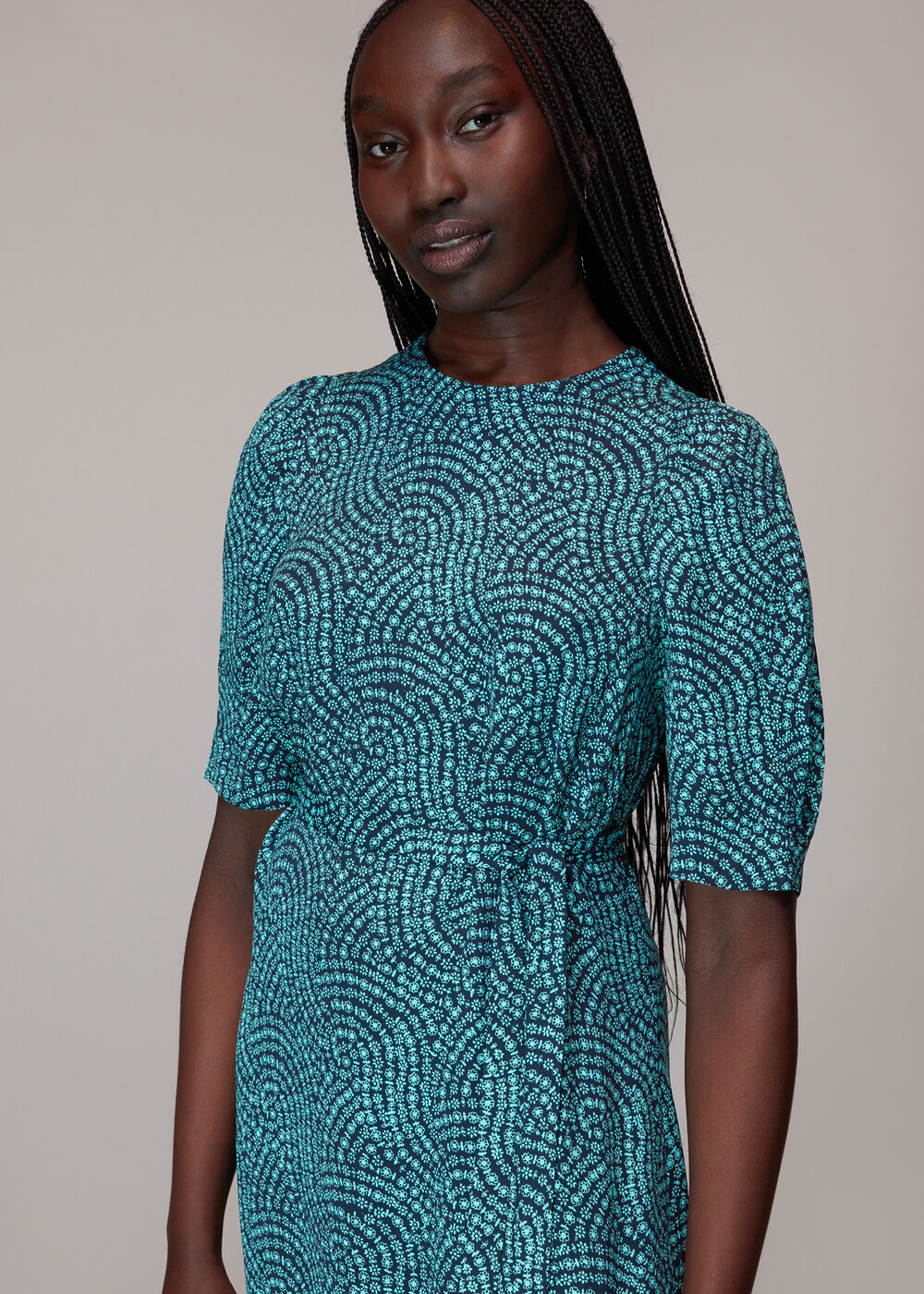 Daisy Waves Cut Out Midi Dress
