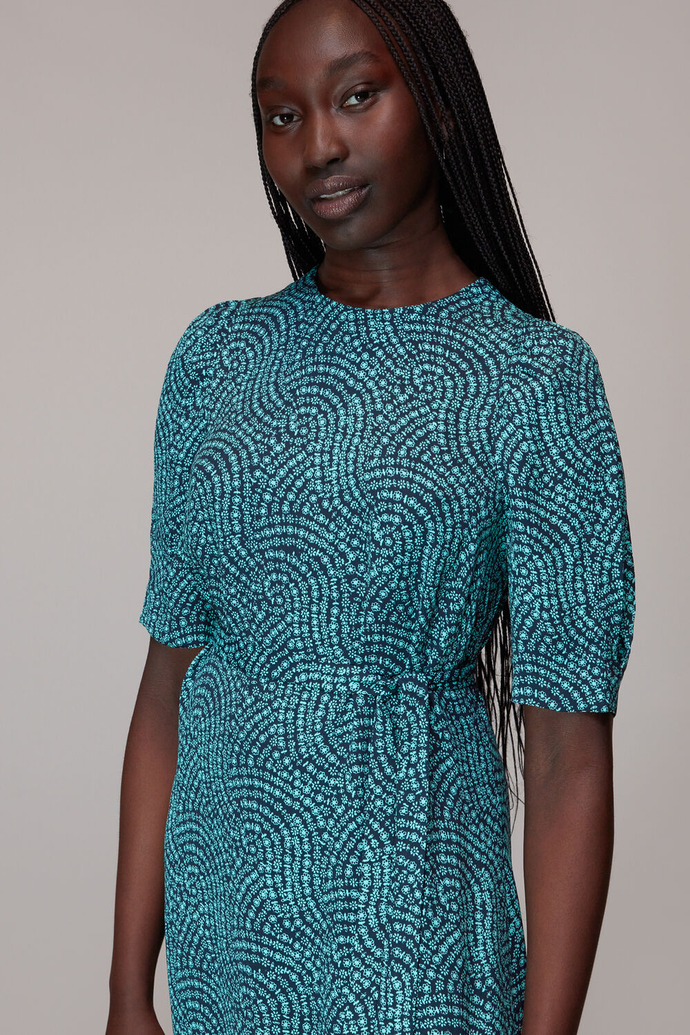 Daisy Waves Cut Out Midi Dress