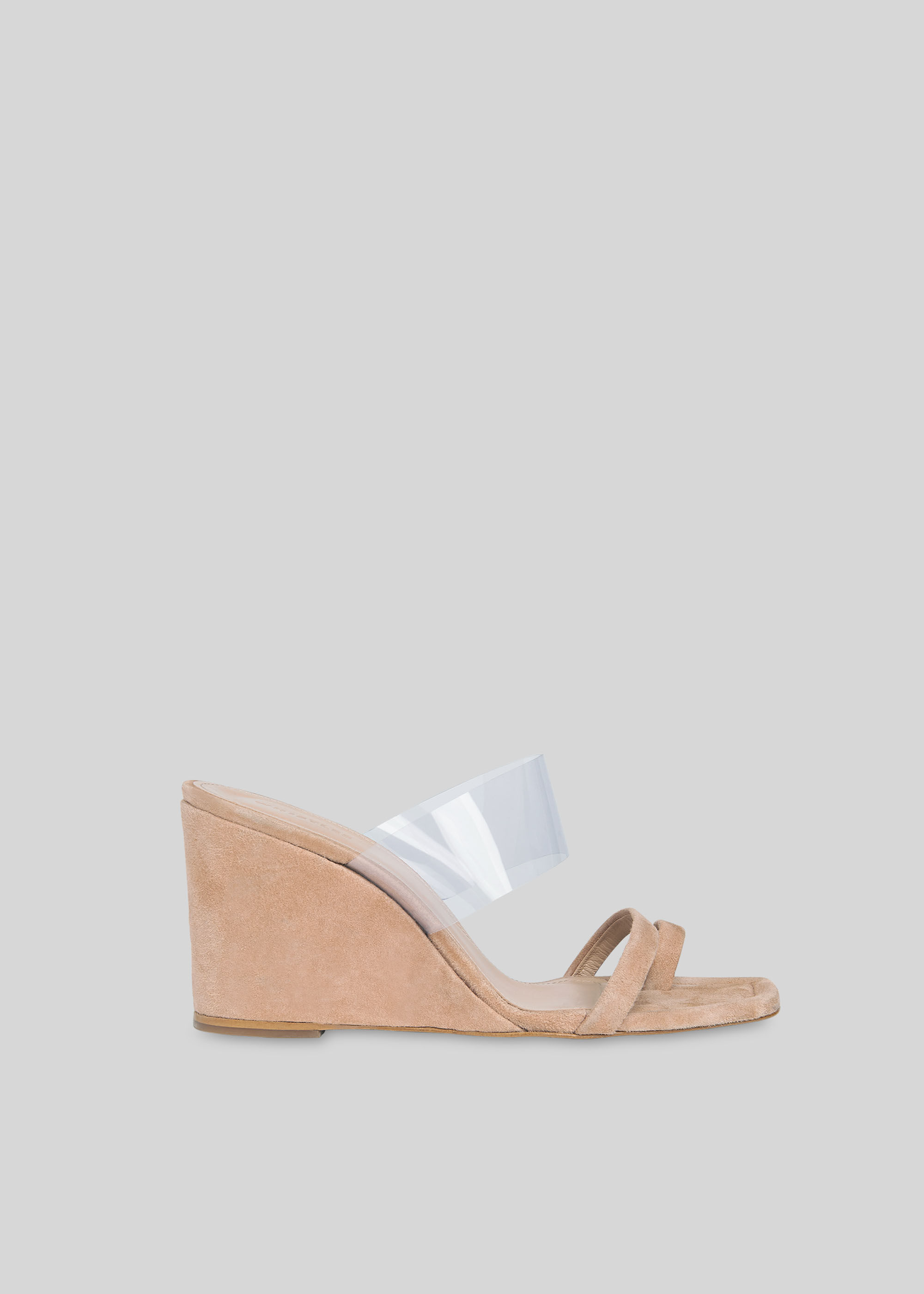 perspex wedge heel