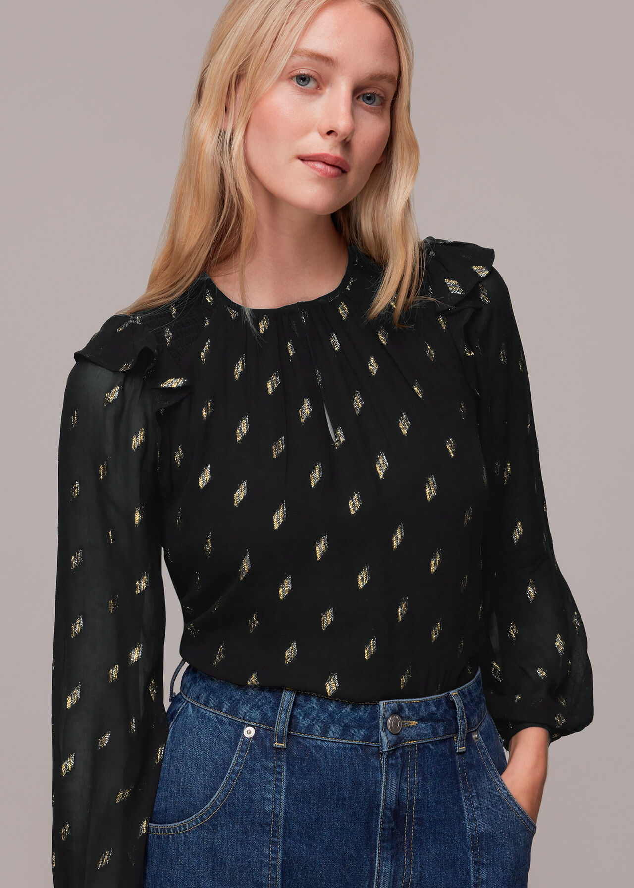 Metallic Dobby Top