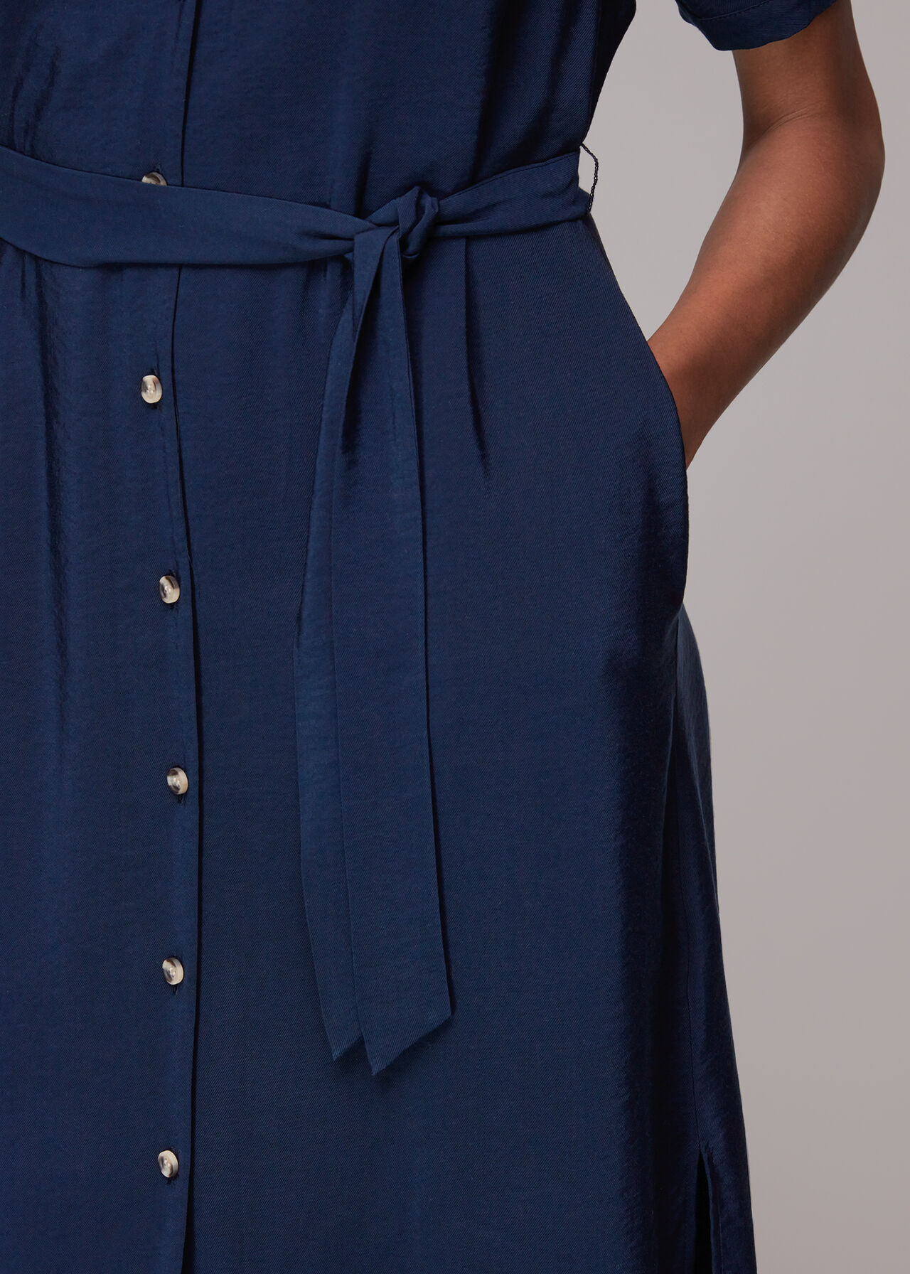 Navy Olivia Midi Dress | WHISTLES | Whistles