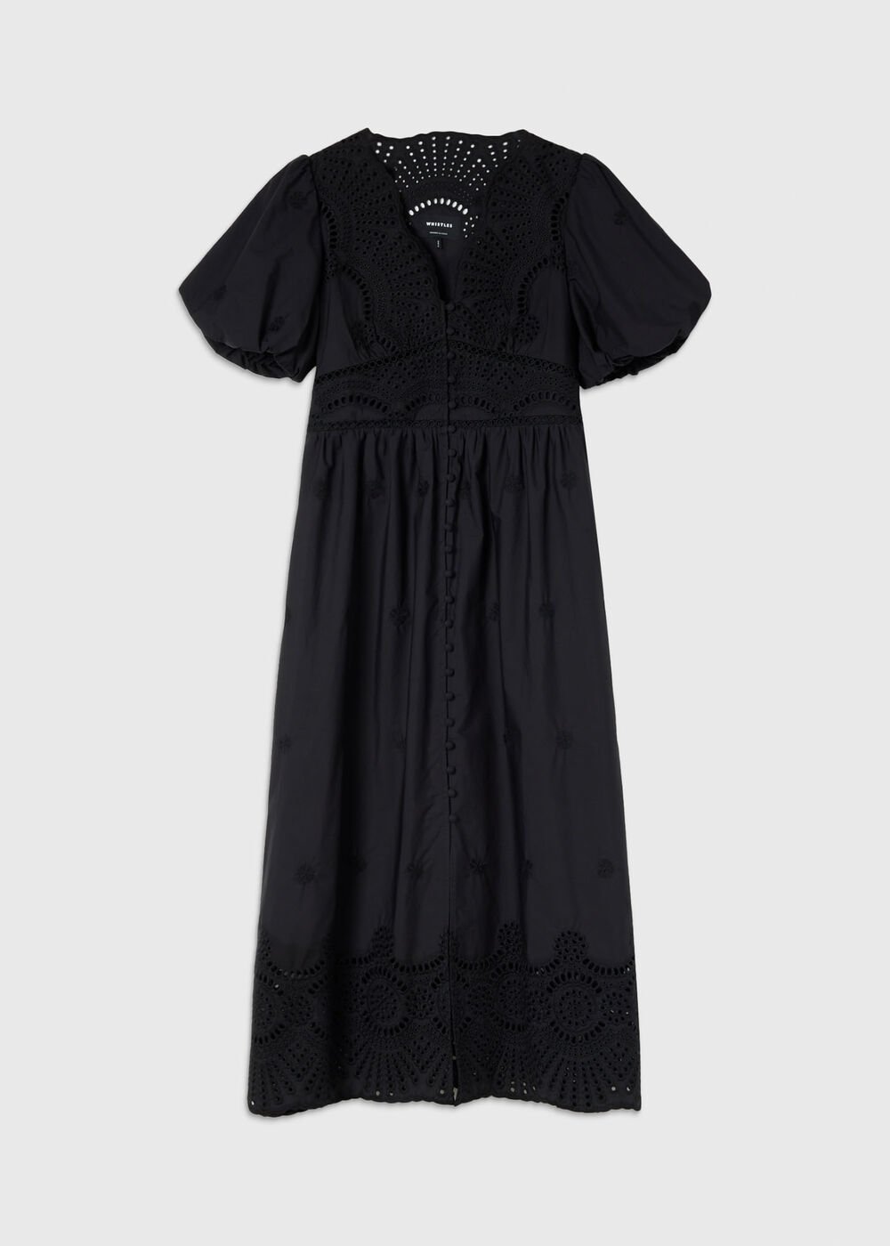 Petite Cotton Broderie V Neck Dress