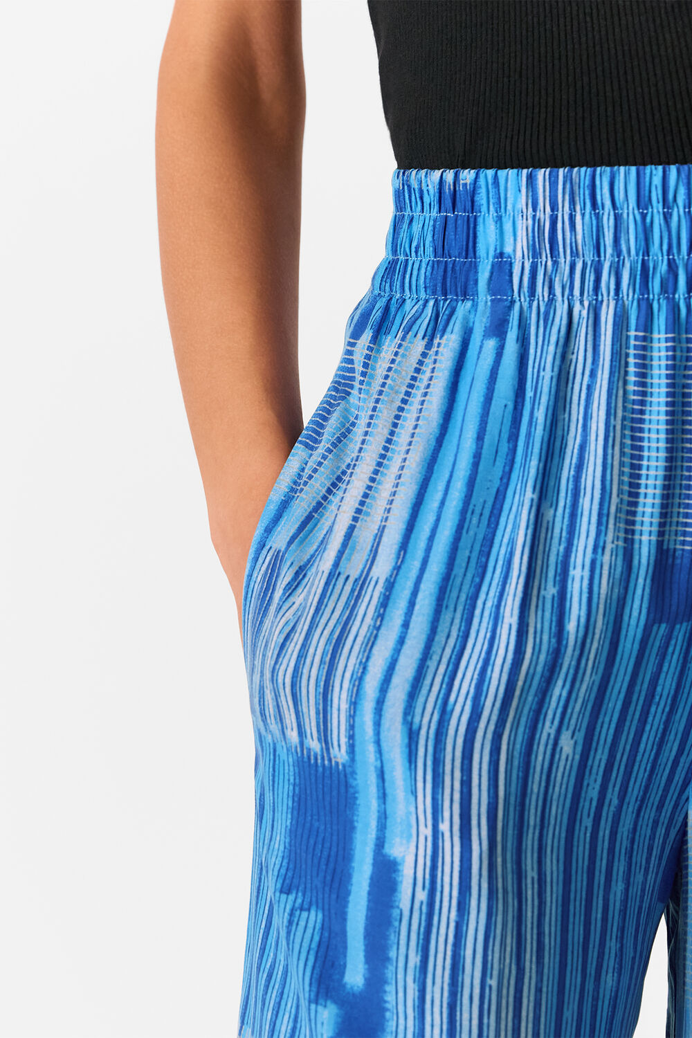 Stripe Print Cropped Trouser