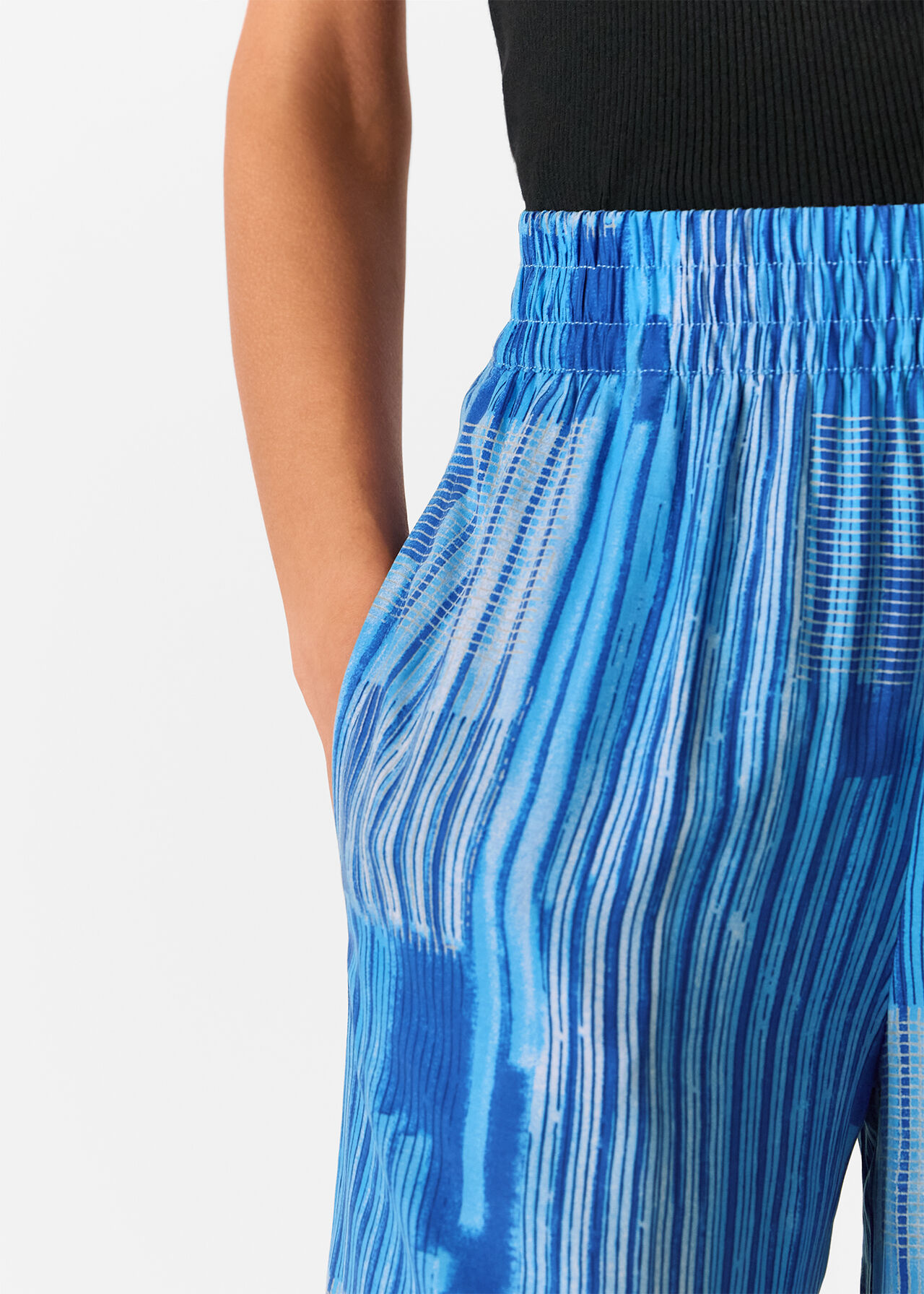 Stripe Print Cropped Trouser