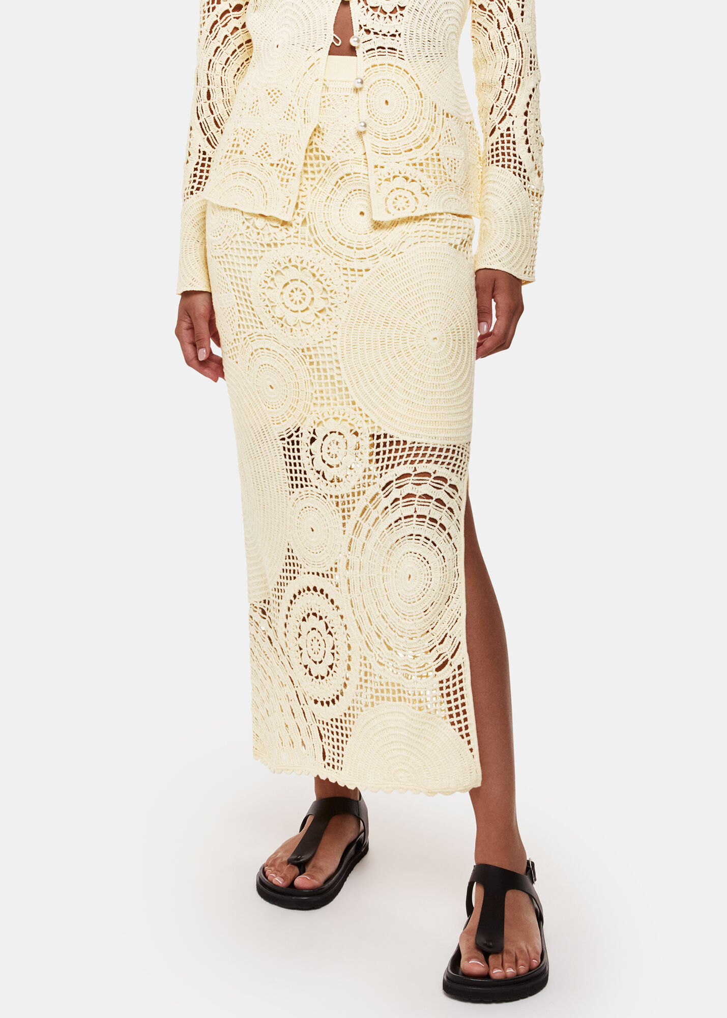 Dillon Skirt, Yellow Crochet