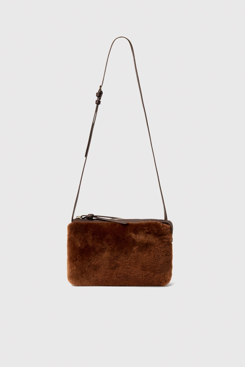 Chocolate Kaia Shearling Crossbody Bag