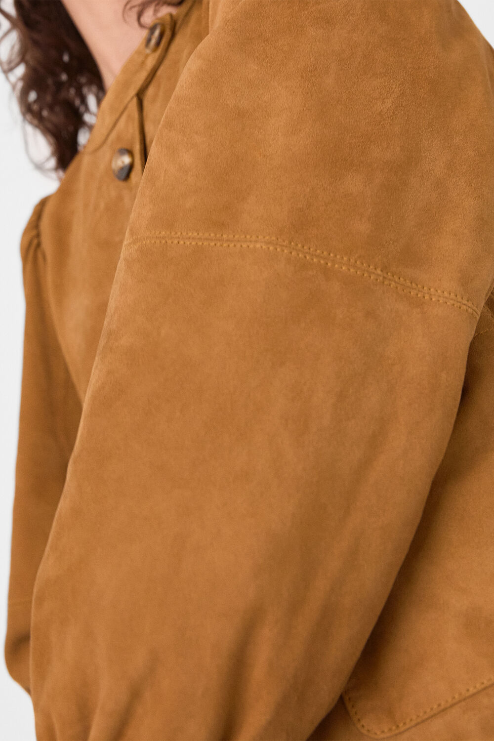 Button Front Suede Jacket