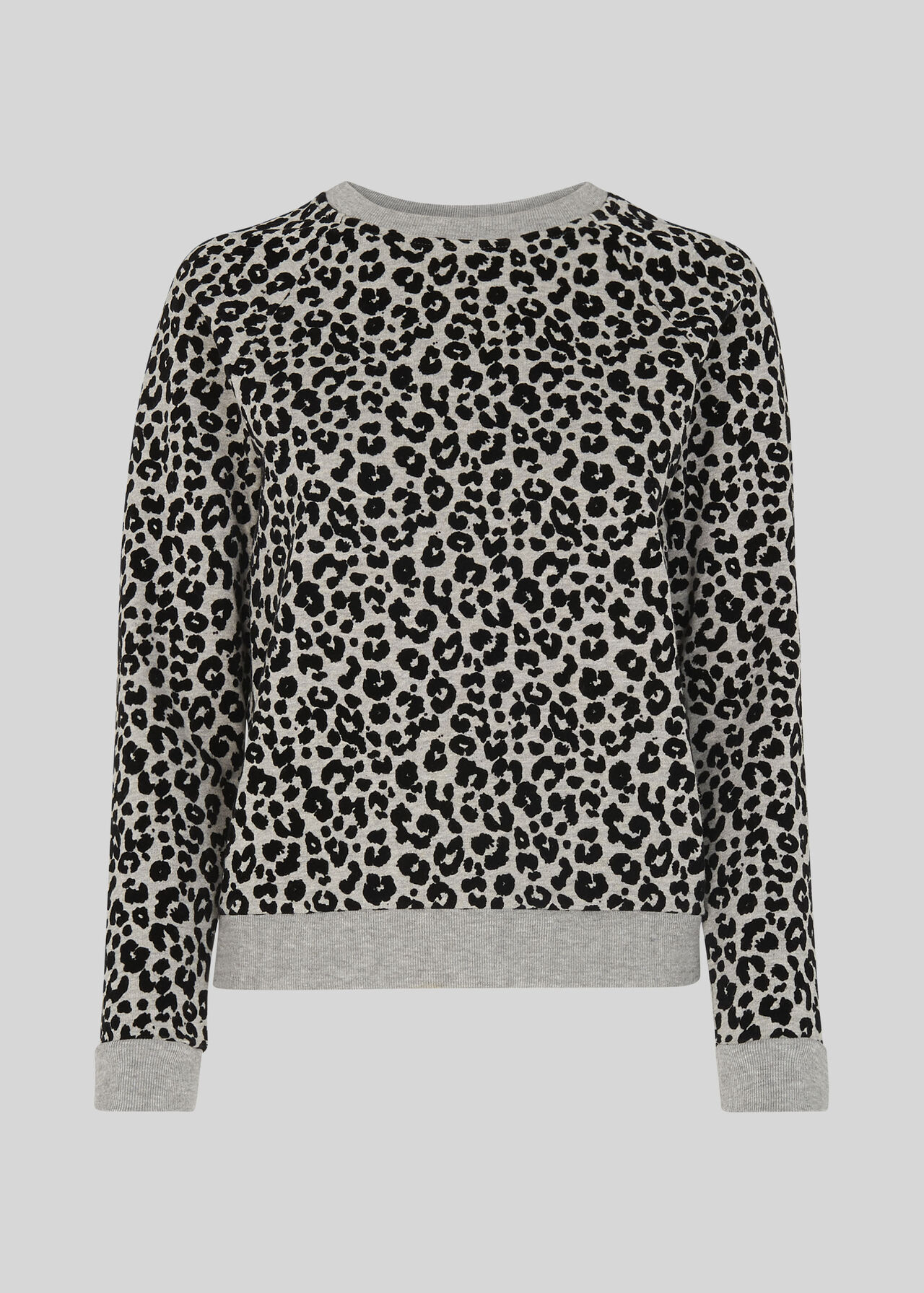 Cheetah Flocked Sweatshirt Grey Marl