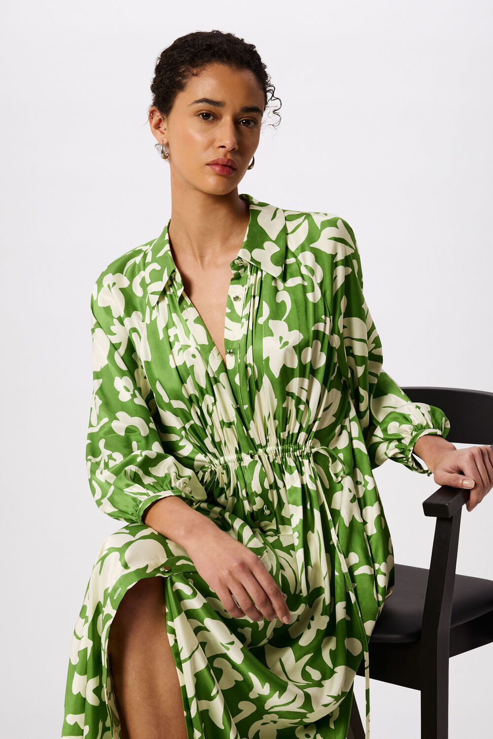 Floral Trapeze Shirt Dress