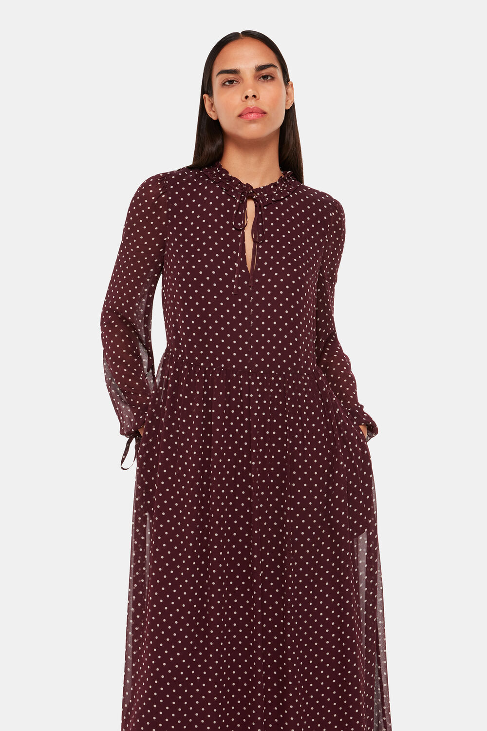 Spot Print Trapeze Midi Dress