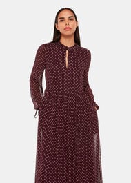Spot Print Trapeze Midi Dress