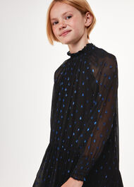 Effy Metallic Dobby Dress