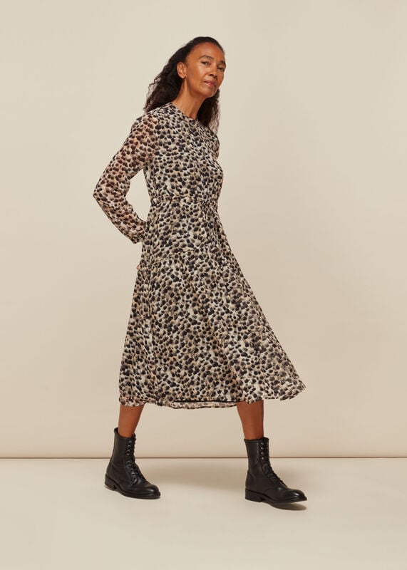 Multicolour Brushmark Animal Print Dress