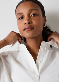 Bib Detail Cotton Poplin Shirt