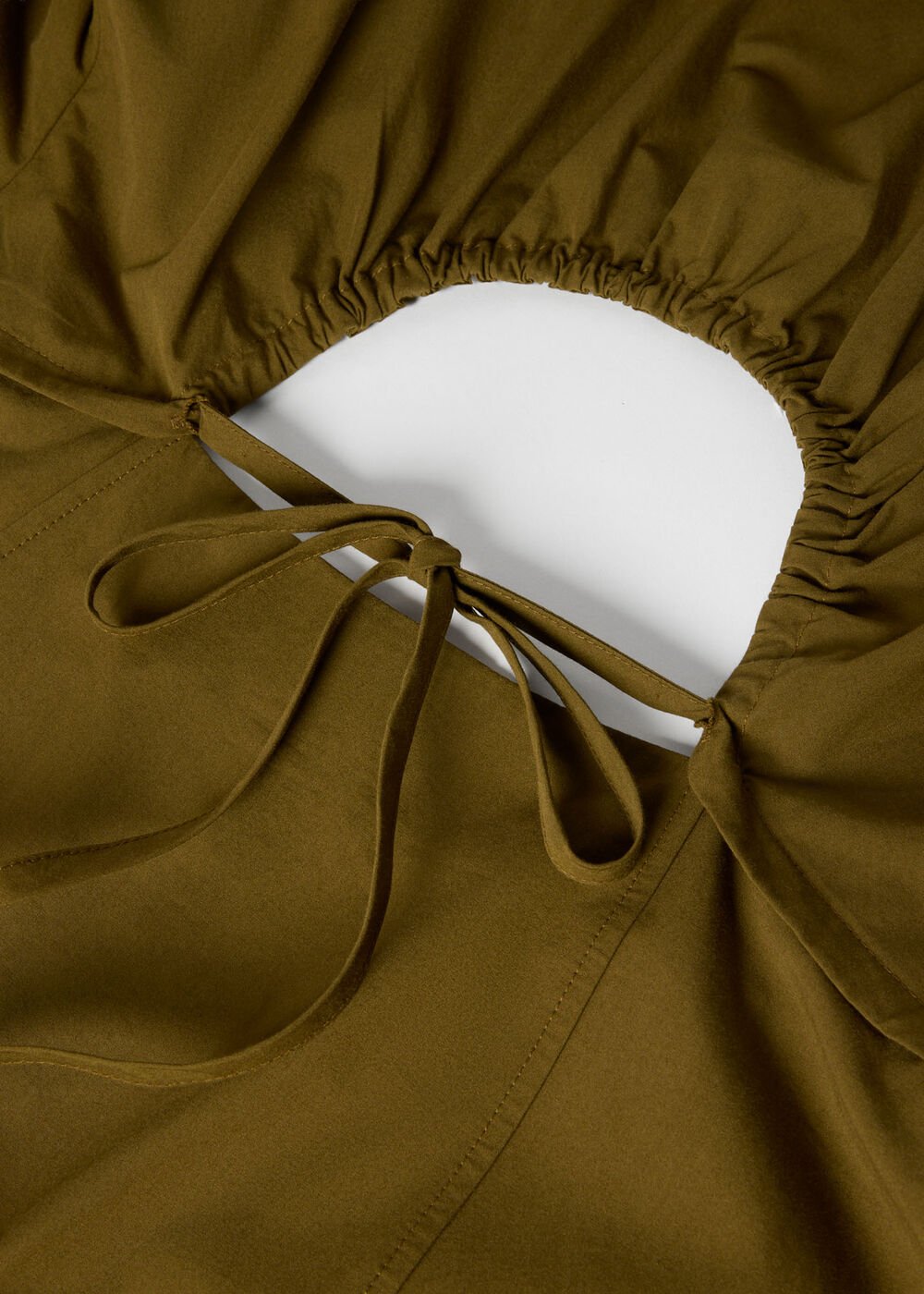 Cut Out Back Poplin Midi Dress