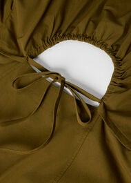 Cut Out Back Poplin Midi Dress