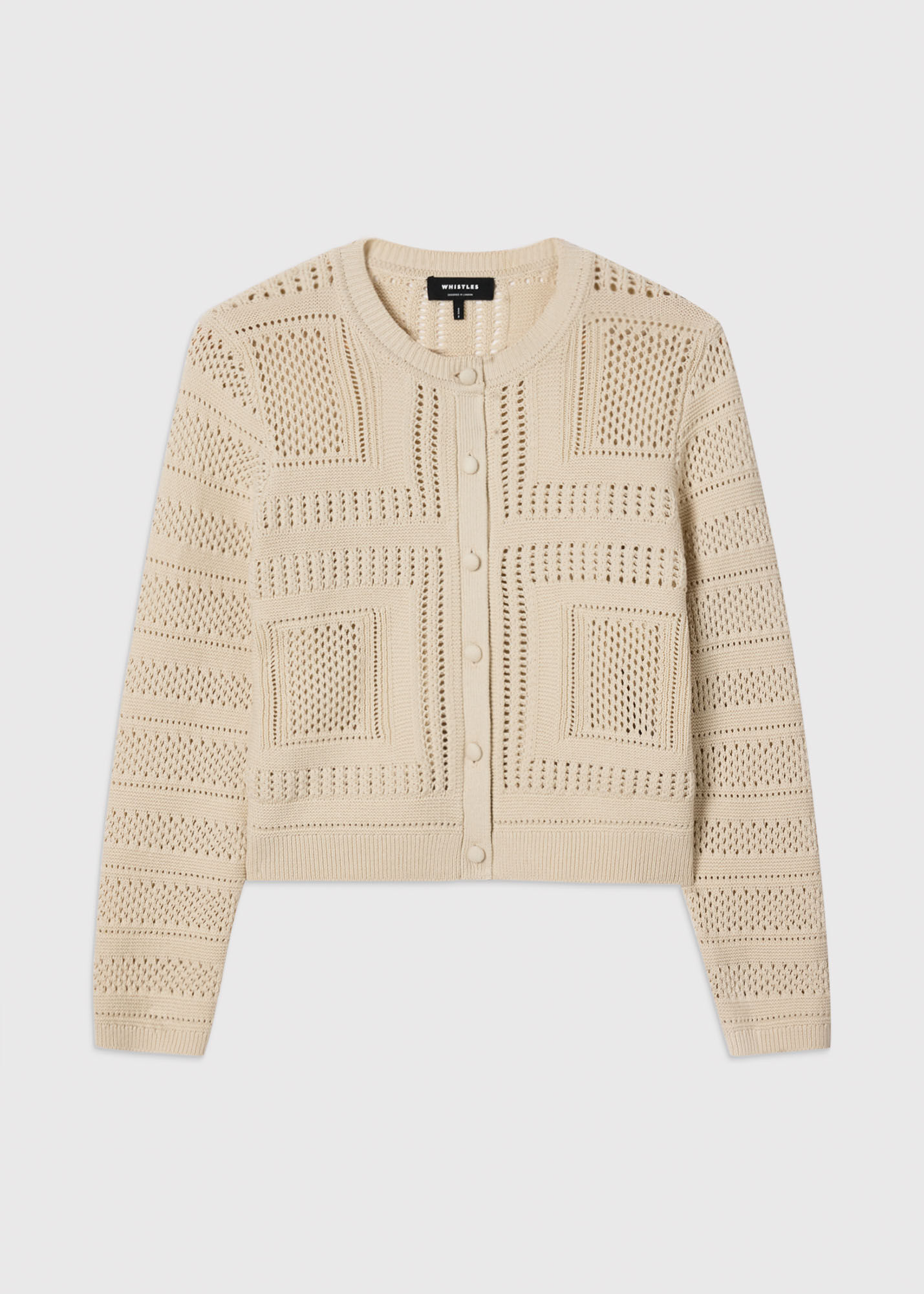Ivory Crochet Detail Cardigan | WHISTLES | Whistles US |