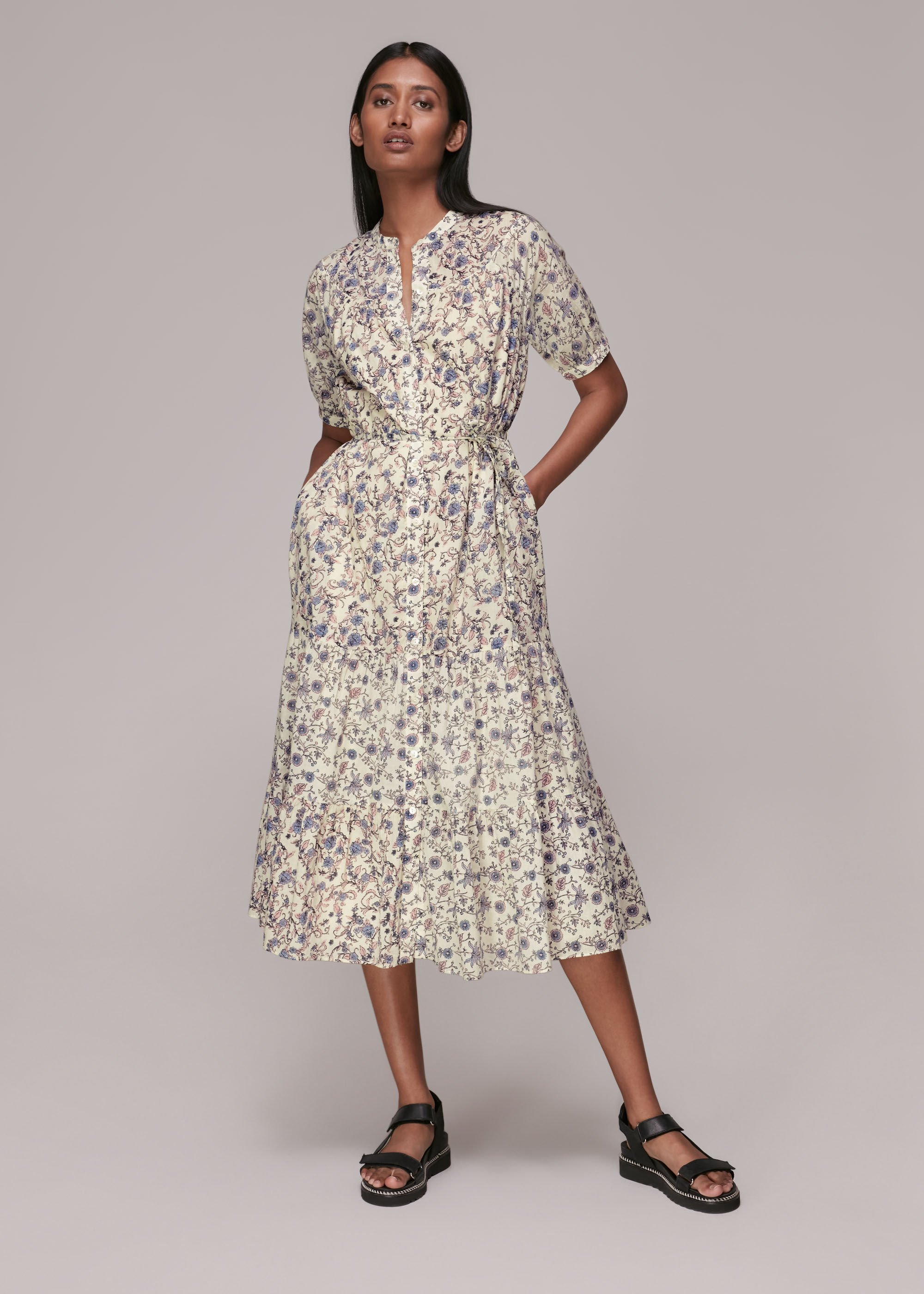 Multicolour Millie Vintage Floral Dress WHISTLES Whistles UK