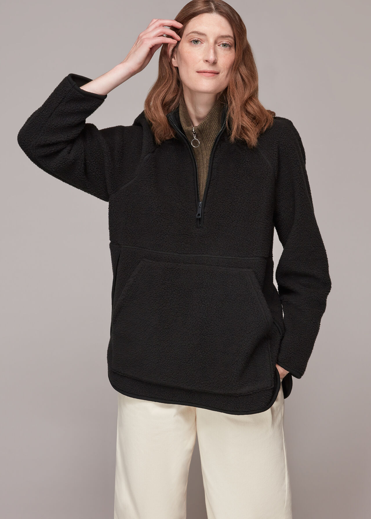 Sporty Zip Front Fleece Jacket