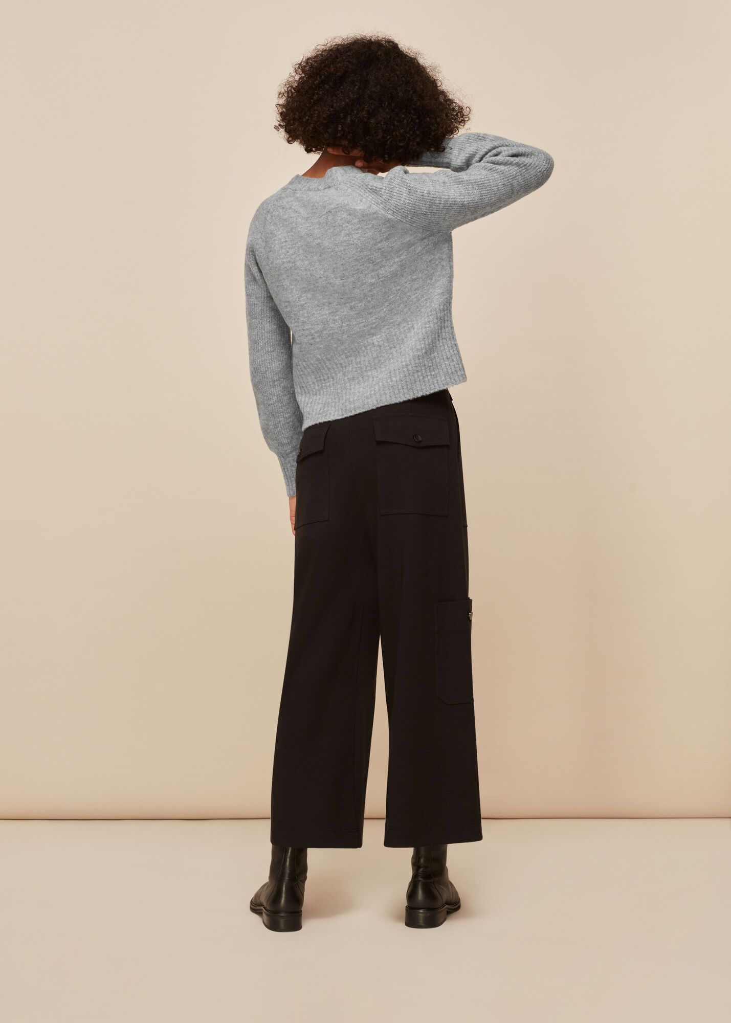 Grey Full Sleeve Knitted Cardigan WHISTLES