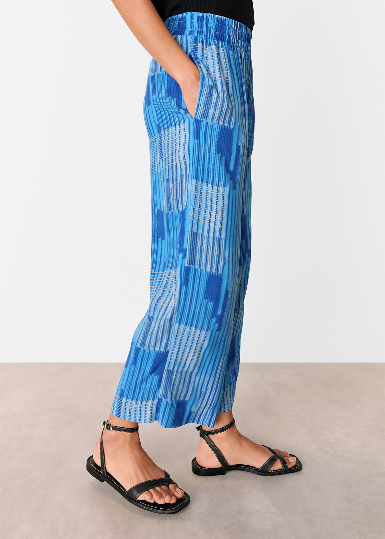 Stripe Print Cropped Trouser