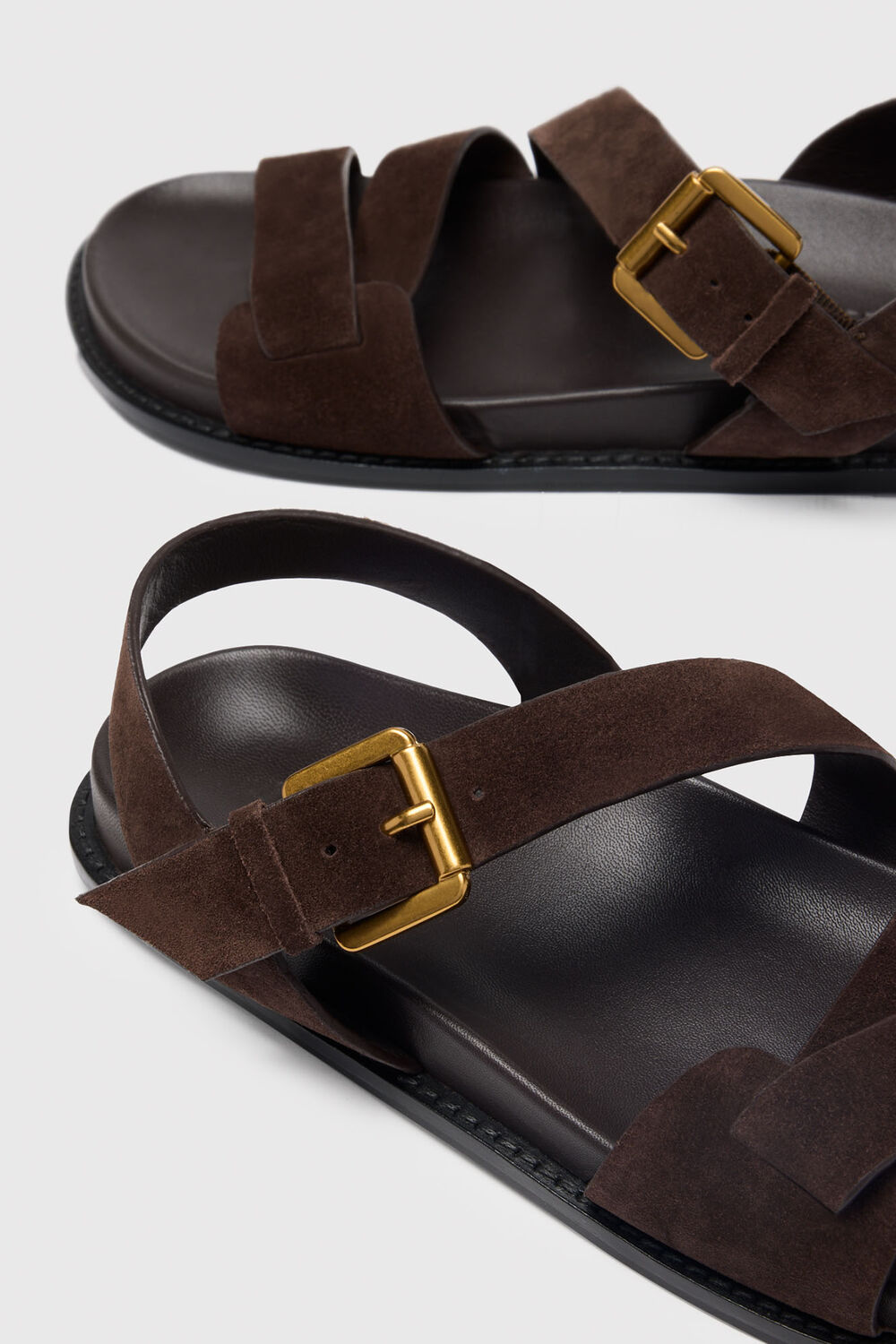 Chocolate Asymmetric Buckle Sandal