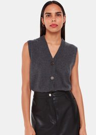 Leather Front Split Midi Skirt