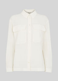 Textured Pocket Blouse Ivory