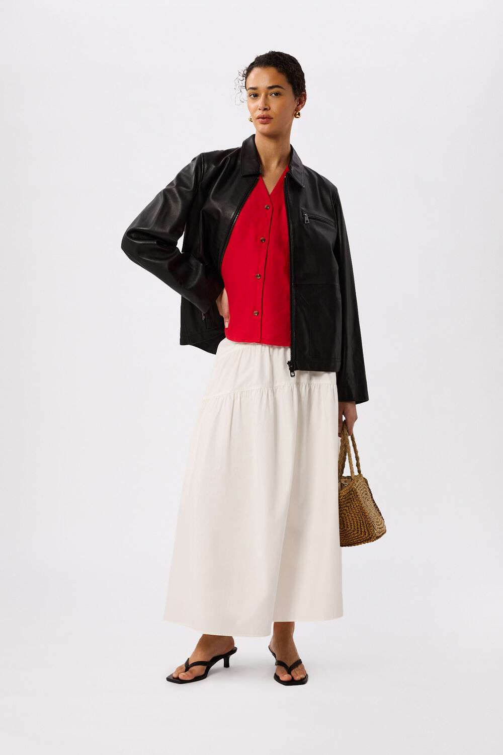 Red Laura Linen Tank