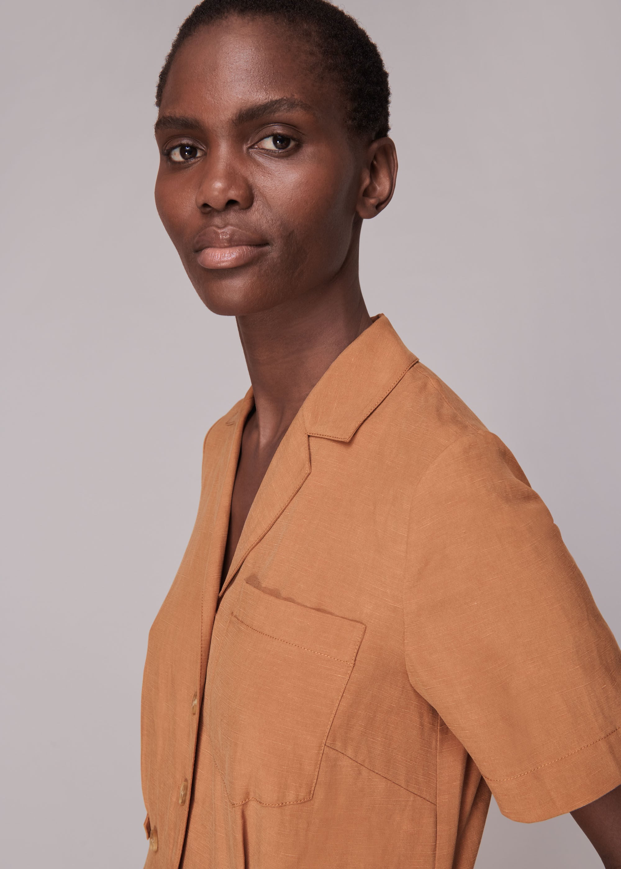 Rust Amee Relaxed Jumpsuit | WHISTLES | Whistles US |