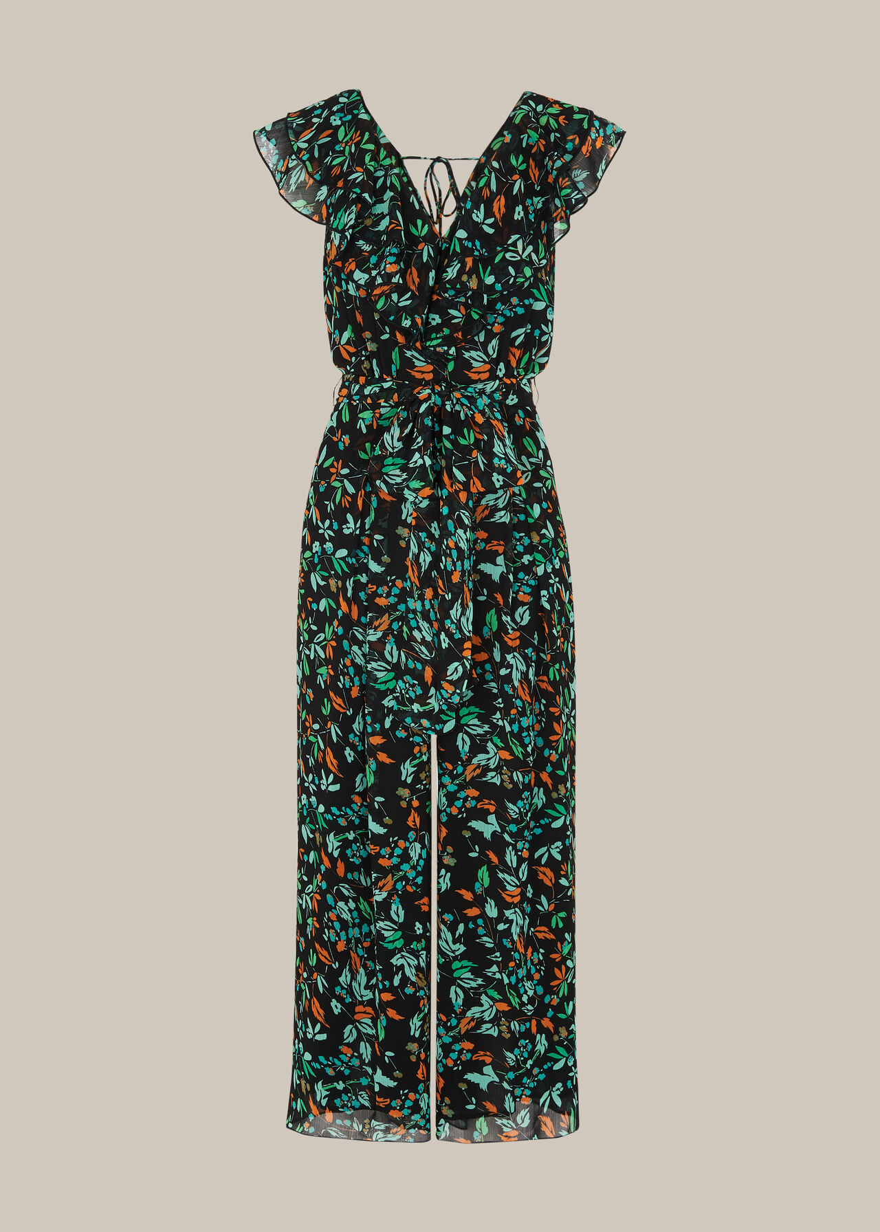 Forest Floral Print Jumpsuit Black/Multi