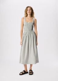 Seersucker Ruched Bodice Dress